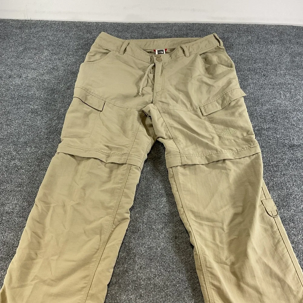 The North Face Convertible Hiking Pants Womens Size 12 Beige Zip Off Outdoor